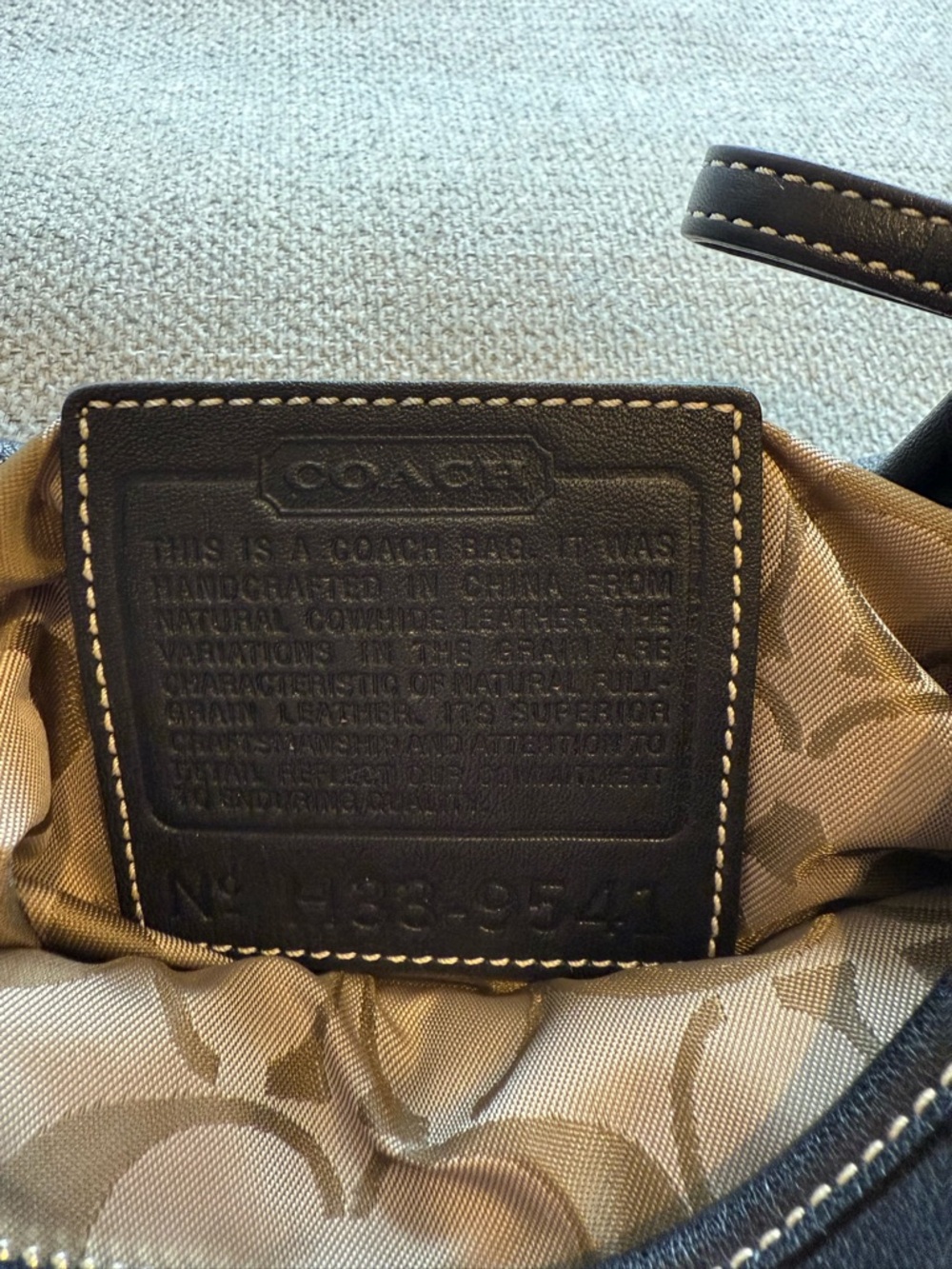 Coach Black Leather Crescent Hobo with Contrast Stitching - Picture 2 of 5